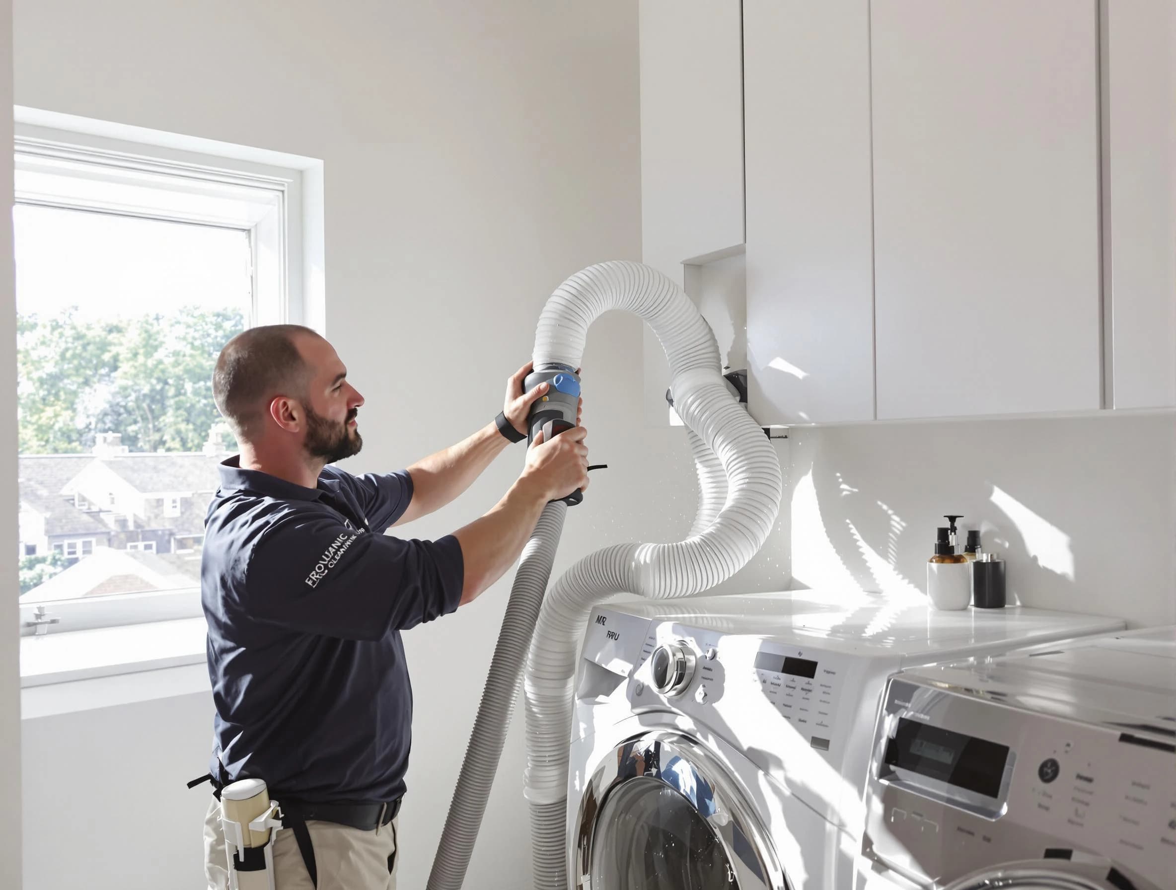 Certified Applewood Dryer Vent Cleaning technician performing dryer vent cleaning in Applewood