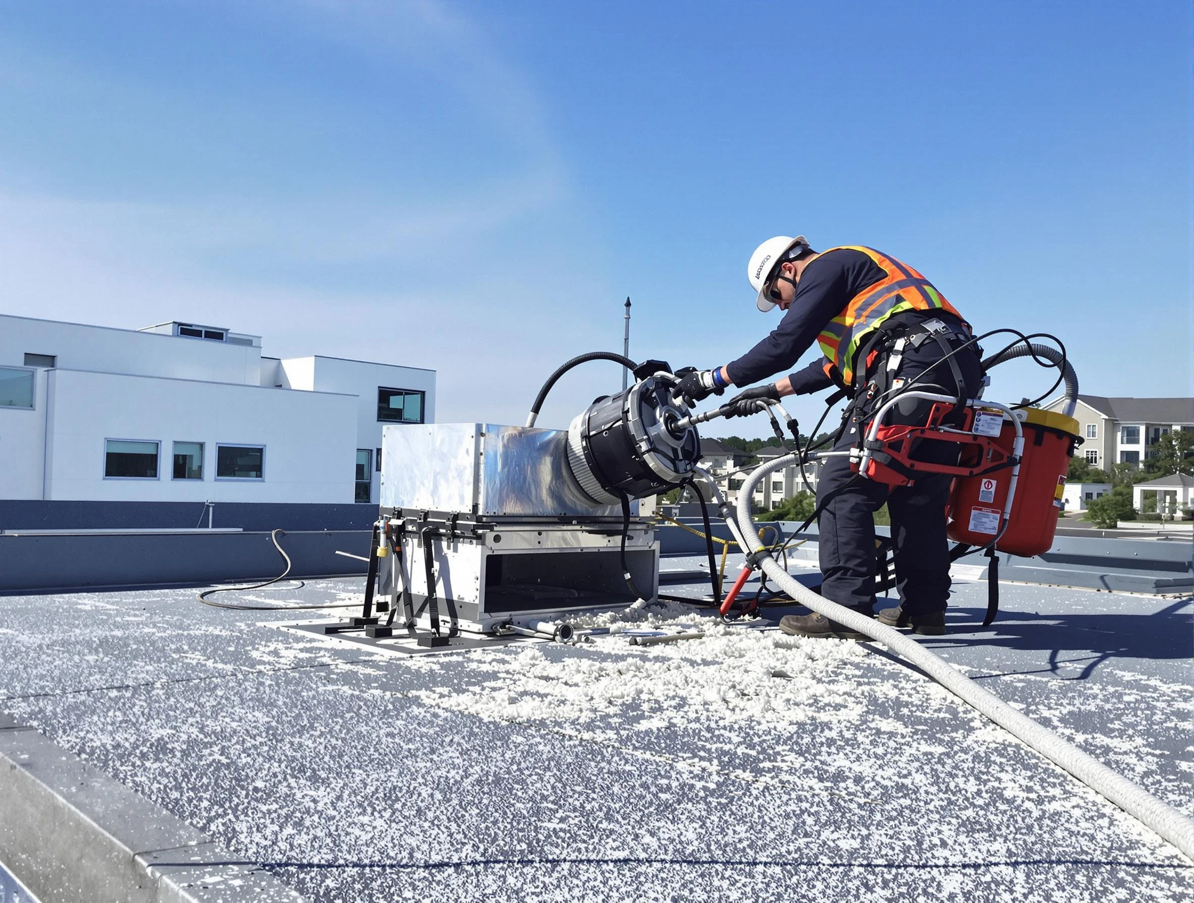 Cleaning Dryer Vent On Roof in Applewood