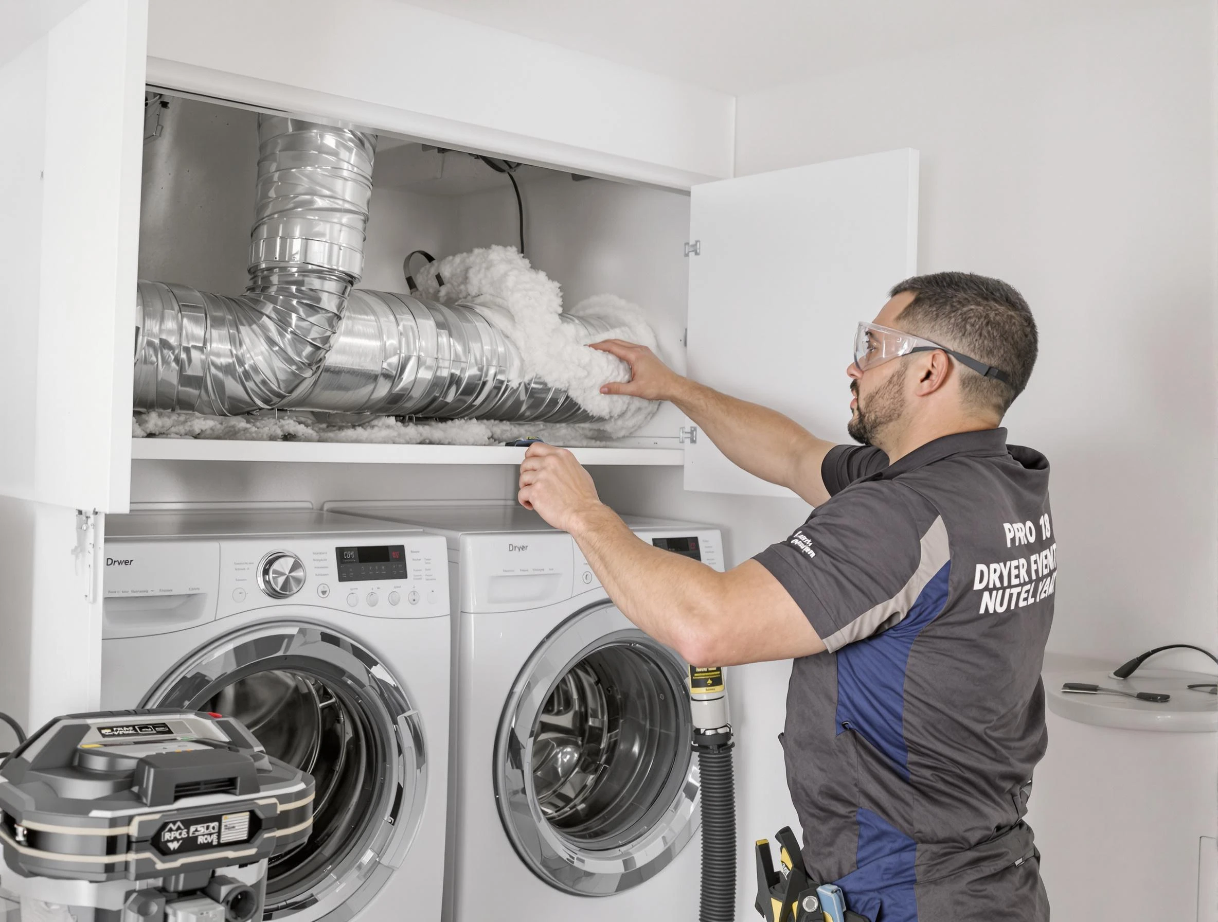 Applewood Dryer Vent Cleaning certified technician performing specialized gas dryer vent cleaning in Applewood